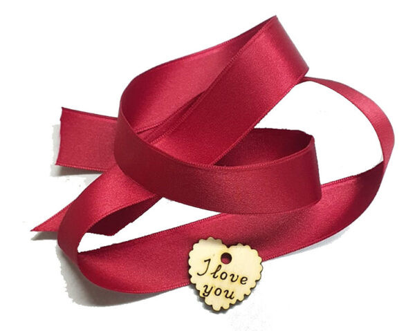 Motivi in legno Cuori I love you smerlati cm 3 (bl 5 pz)