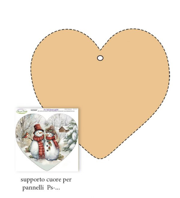 Cuore in legno per PS cm 24x22