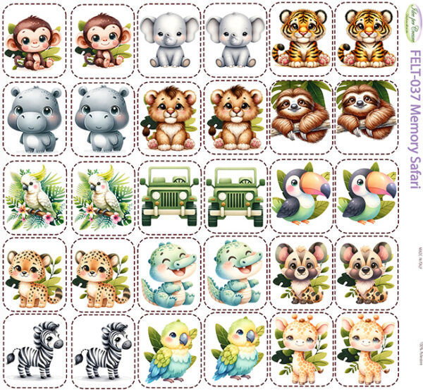 Pannello cm 50x50 Memory Safary