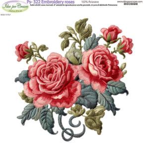 Pannello cm 25x25 Embroidery roses