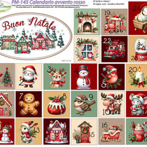 Pannello cm 40x50 Calendario avvento rosso