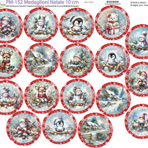Pannello cm 40x50 medaglioni Natale cm 10