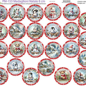 Pannello cm 40x50 medaglioni Natale cm 8