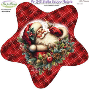 Pannello cm 25x25 Stella Babbo Natale