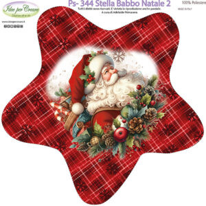 Pannello cm 25x25 Stella Babbo Natale 2