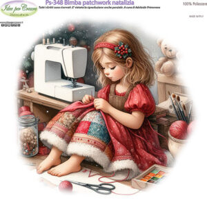 Pannello cm 25x25 Bimba Patchwork natalizia