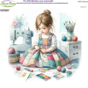 Pannello cm 25x25 Bimba con pennelli