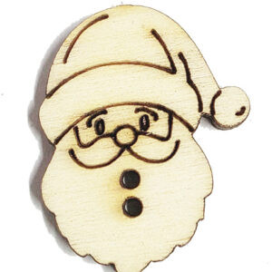 Bottoncini il legno Faccia Babbo Natale cm 3 (bl 5 pz)
