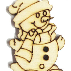 Bottoncini il legno Pupazzo di neve cm 3 (bl 5 pz)