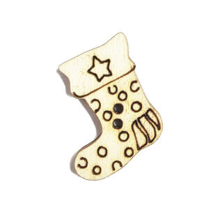 Bottoncini il legno Calza con Palline cm 3 (bl 5 pz)
