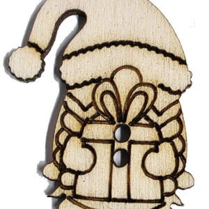 Bottoncini il legno Gnometta con regalo cm 3 (bl 5 pz)