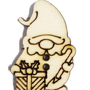 Bottoncini il legno Gnomo con regalo cm 3 (bl 5 pz)