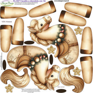 Pannello cm 25x25 Cavallo a dondolo