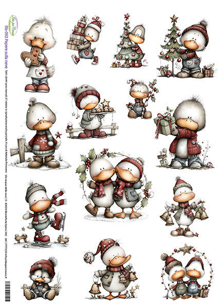 Carta Riso Papere sulla neve