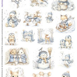 Carta Riso Christmas blue