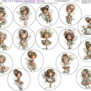 Pannello cm 40x50 Fatine natalizie 10 cm