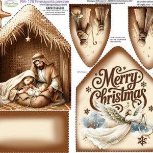 Pannello cm 40x50 Fermaporta presepe