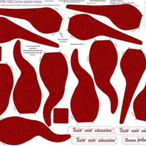 Pannello cm 40x50 Corno pizzo rosso