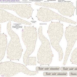 Pannello cm 40x50 Corno pizzo ecru