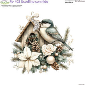 Pannello cm 25x25 Uccellino con nido