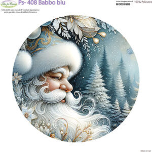 Pannello cm 25x25 Babbo natale blu