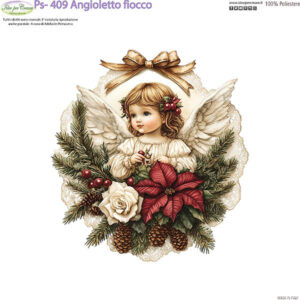 Pannello cm 25x25 Angioletto con fiocco