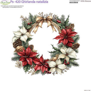 Pannello cm 25x25 Ghirlanda natalizia