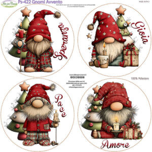 Pannello cm 25x25 Gnomo Avvento