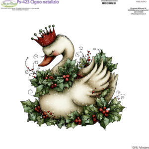 Pannello cm 25x25 Cigno natalizio