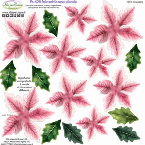 Pannello cm 25x25 poinsettia piccola rosa