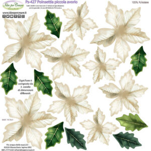Pannello cm 25x25 poinsettia piccola Avorio