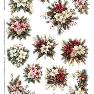 Carta Riso Fiori Natalizi