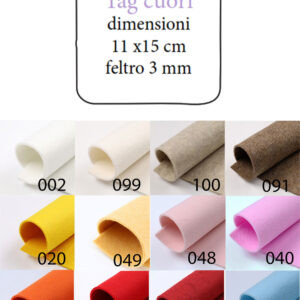 Tag in feltro cm 11x15 CUORE