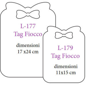 Tag in legno FIOCCO cm 17x24