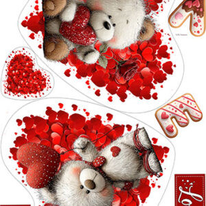 Pannello Cuscini Cuori orsetto