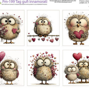 Pannello cm 40x50 Gufi Innamorati