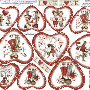 Pannello cm 40x50 Cuori Innamorati