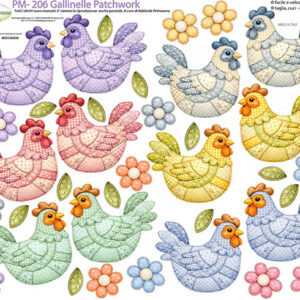 Pannello cm 40x50 Gallinelle patchwork