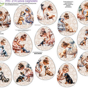 Pannello cm 40x50 Uova shabby cani