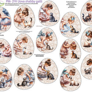 Pannello cm 40x50 Uova shabby Gatti