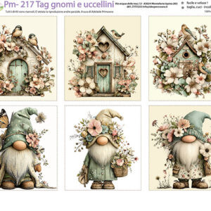 Pannello cm 40x50 Tag Gnomi e uccellini