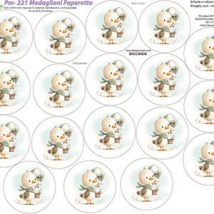Pannello cm 40x50 Medaglioni Paperotto 10 cm