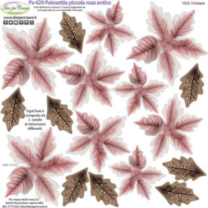 Pannello cm 25x25 poinsettia piccola Rosa Antico