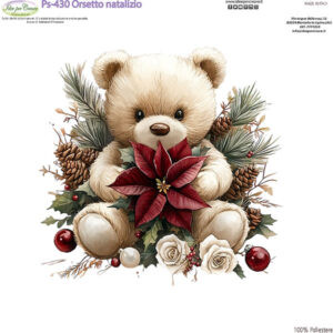 Pannello cm 25x25 Orsetto Natalizio