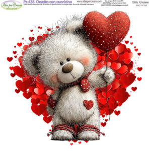 Pannello cm 25x25 Orsetto con Cuoricino