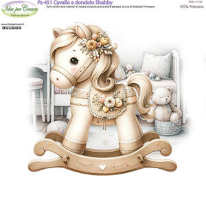 Pannello cm 25x25 Cavallo a dondolo shabby