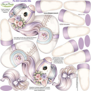 Pannello cm 25x25 Cavallo a dondolo Lilla 2