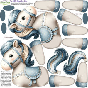 Pannello cm 25x25 Cavallo a dondolo Blu 2