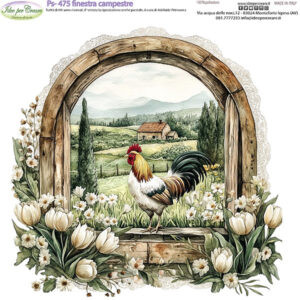 Pannello cm 25x25 Finestra Campestre