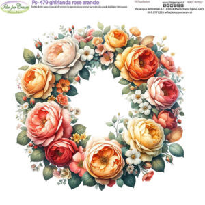 Pannello cm 25x25 Ghirlanda arancio